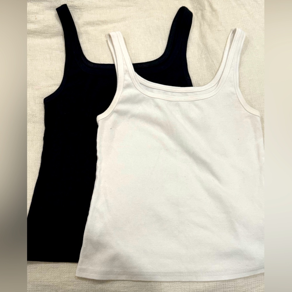 ANTHROPOLOGIE PILCRO Black and White Tank Tops